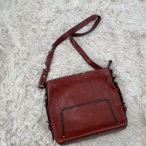 Banuce Full Grain Italian Leather Hobo Bucket Bag